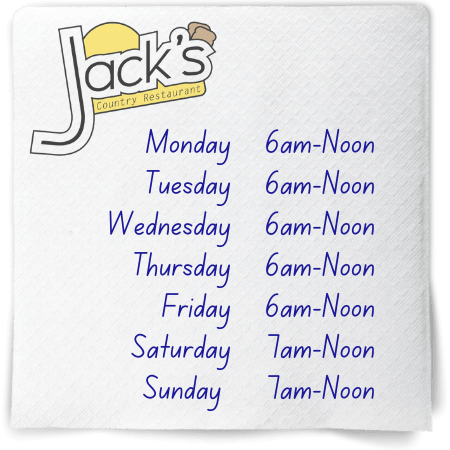 Jacks Country Restaurant Hours